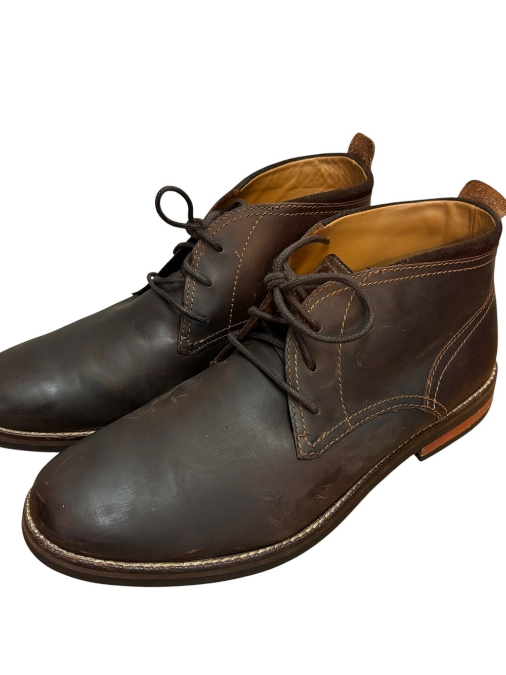 Cole Haan Ogden Stitch Chukka Boots Leather Brown Men Size US 9.5 M